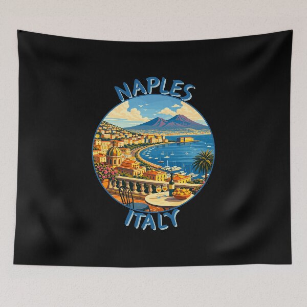 Item preview, Naples in Campania, Italy Retro Travel Art Circle Emblem designed and sold by MaateoDesign.