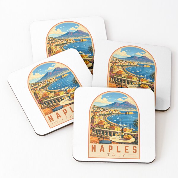 Item preview, Naples in Campania, Italy Vintage Travel Art Emblem designed and sold by MaateoDesign.