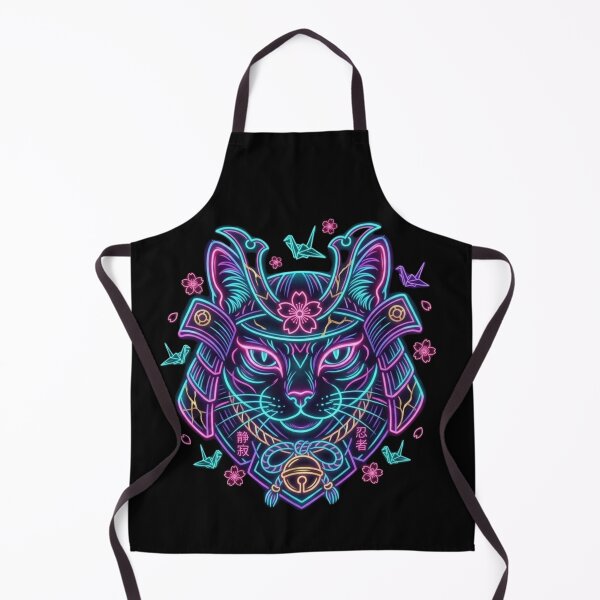 Item preview, Neon Samurai Cyber-Cat: Japanese Tradition Meets Future designed and sold by Wild Hare.