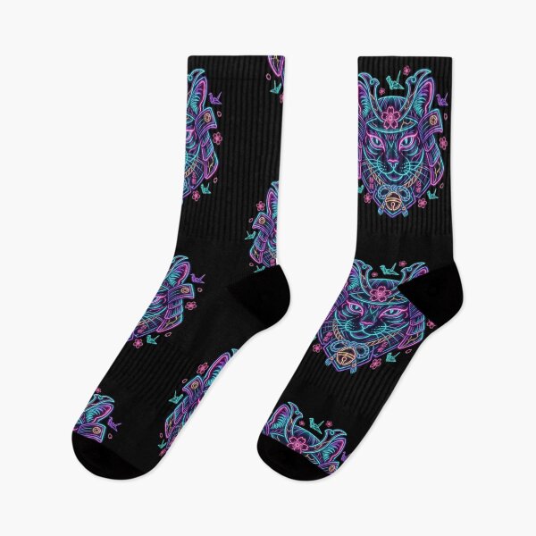 Item preview, Neon Samurai Cyber-Cat: Japanese Tradition Meets Future designed and sold by Wild Hare.