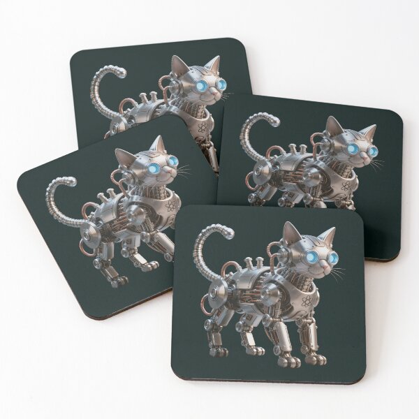 Item preview, Atompunk Mechanical Cat Retro Sci-Fi Robot Kitty designed and sold by SynthRaccoon.