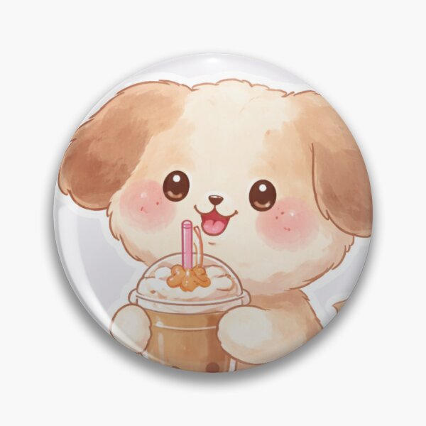 Item preview, Bubble Tea Addict Cute Puppy – Kawaii Boba Lover Sticker designed and sold by sumodesign.