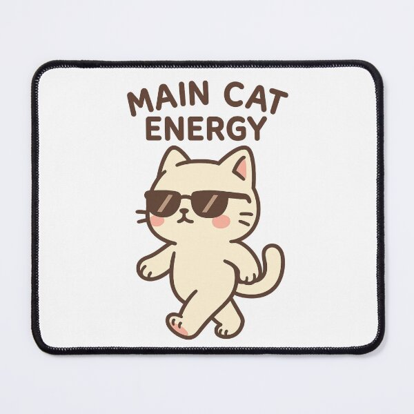 Item preview, Main Cat Energy Cool Cat with Sunglasses Funny Meme Cute Confident Kitty Design designed and sold by Donsean22.