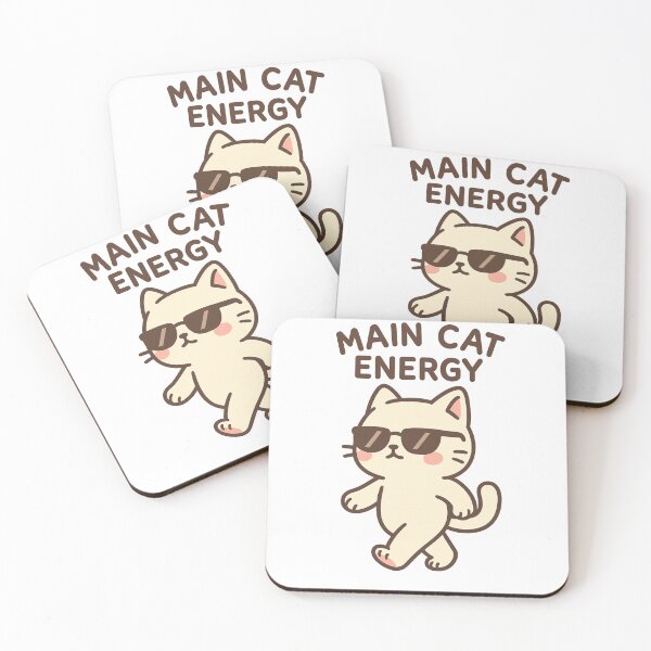 Item preview, Main Cat Energy Cool Cat with Sunglasses Funny Meme Cute Confident Kitty Design designed and sold by Donsean22.