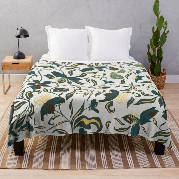 Item preview, Jumbo Teal Floral 2026 Botanical Art designed and sold by AneissPiaf.
