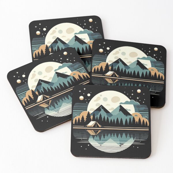 Item preview, Tranquil Forest – Symmetrical Moonlight Scene designed and sold by Dogandesighn.