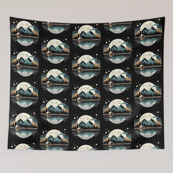 Item preview, Tranquil Forest – Symmetrical Moonlight Scene designed and sold by Dogandesighn.