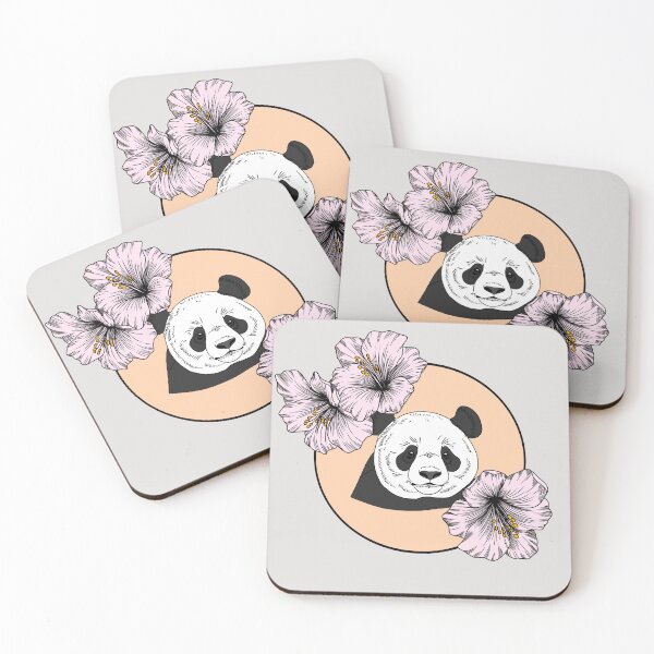 Item preview, Minimalistic panda with flowers designed and sold by Pamelarts.