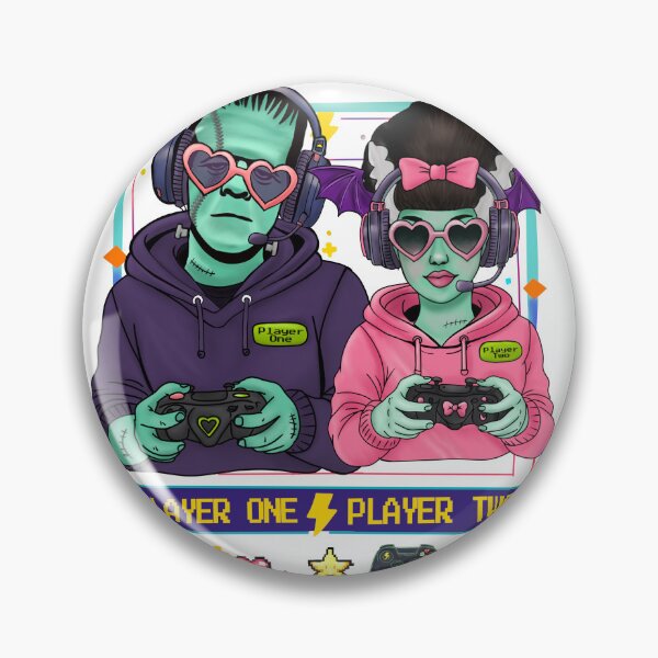 Item preview, Frankenstein Gamer Couple Shirt | Player One Player Two Gothic Gaming | Spooky Cute Halloween Gamers | Cozy Crypt Arcade Lovers designed and sold by MoeJoedesign .
