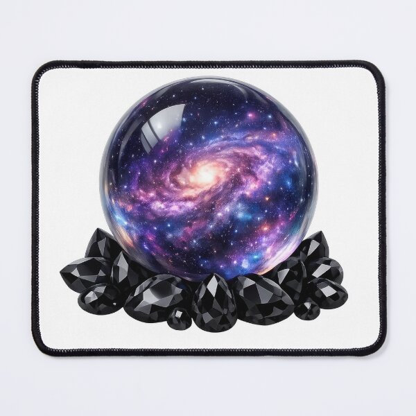 Item preview, Galaxy Crystal Ball with Black Gems designed and sold by jgvisualarts.