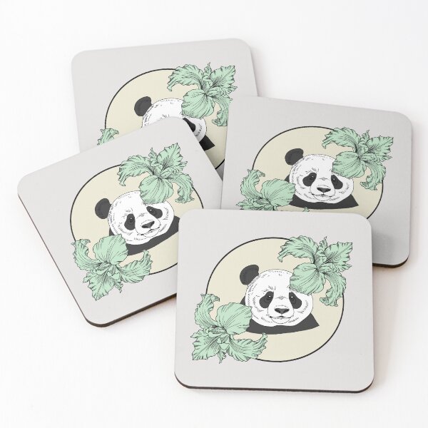 Item preview, Minimalistic panda with flowers designed and sold by Pamelarts.