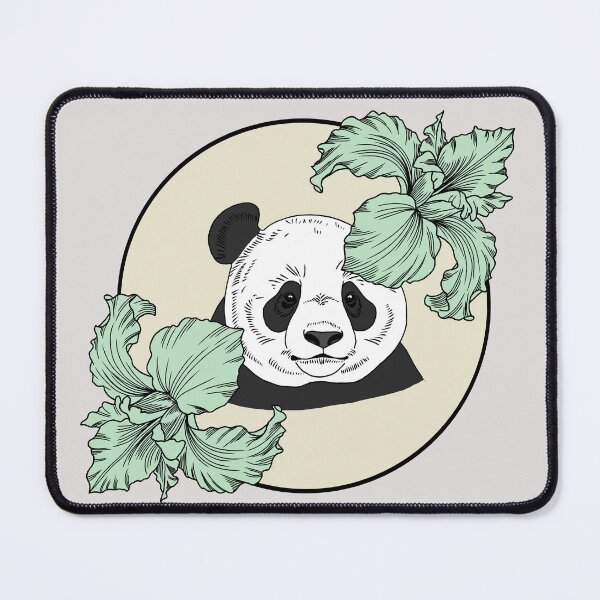 Item preview, Minimalistic panda with flowers designed and sold by Pamelarts.