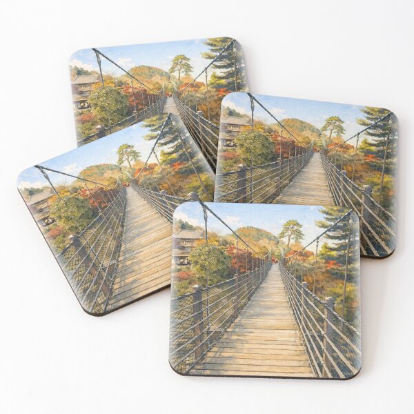 Item preview, Peaceful Suspension Bridge Landscape – Scenic Mountain View designed and sold by TopHatCreations.