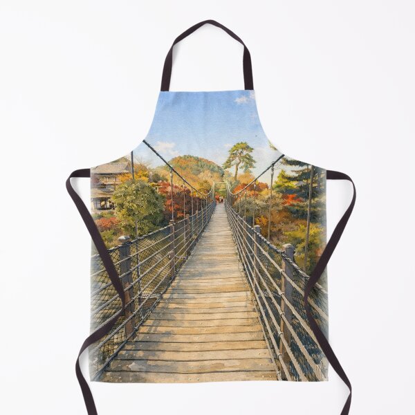 Item preview, Peaceful Suspension Bridge Landscape – Scenic Mountain View designed and sold by TopHatCreations.