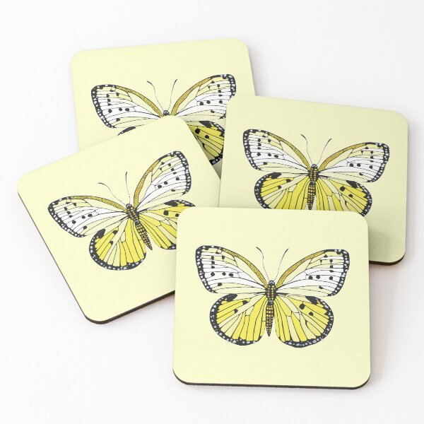 Item preview, yellow butterfly geometric mosaic art designed and sold by designmari.