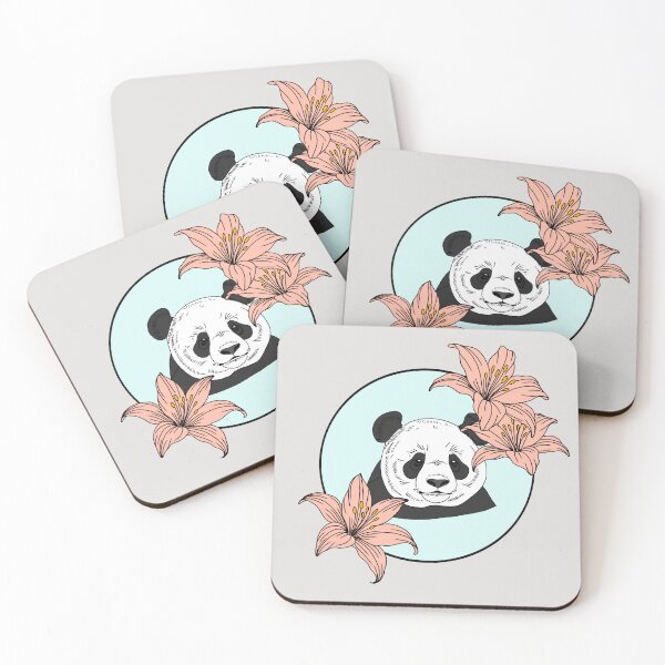 Item preview, Minimalistic panda with flowers designed and sold by Pamelarts.