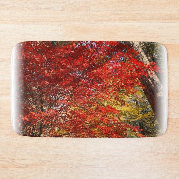Item preview, Sunlit Red Maple Trees – Colorful Autumn Forest Scene designed and sold by TopHatCreations.