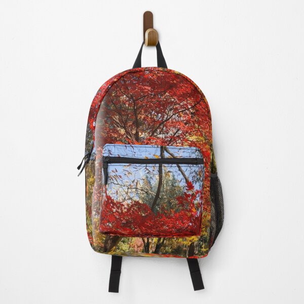 Item preview, Sunlit Red Maple Trees – Colorful Autumn Forest Scene designed and sold by TopHatCreations.