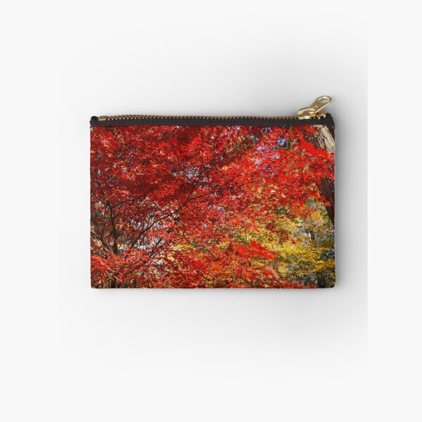 Item preview, Sunlit Red Maple Trees – Colorful Autumn Forest Scene designed and sold by TopHatCreations.