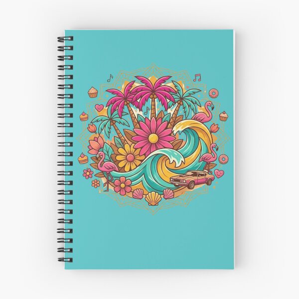 Item preview, Retro Summer Paradise: Tropical Mandala with Muscle Car & Flamingos designed and sold by Wild Hare.