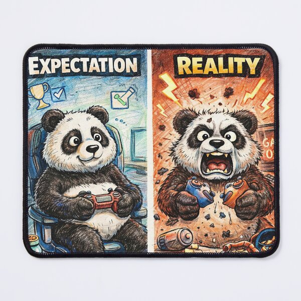Item preview, Panda Gamer Expectation vs Reality Sticker – Funny Gaming Rage Animal Art designed and sold by Felixuss.