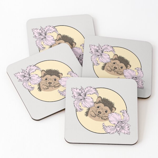 Item preview, Minimalistic hedgehog with flowers designed and sold by Pamelarts.