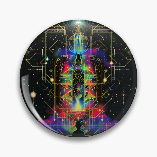 Item preview, Sacred Cosmic Gateway - Meditation Visionary Art Psytrance Geometry Universe designed and sold by LenariumArt.
