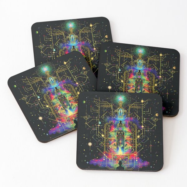 Item preview, Sacred Cosmic Gateway - Meditation Visionary Art Psytrance Geometry Universe designed and sold by LenariumArt.