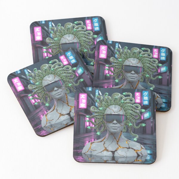 Item preview, Neon Medusa - Cyber Mythos designed and sold by THEARTCURATİON .