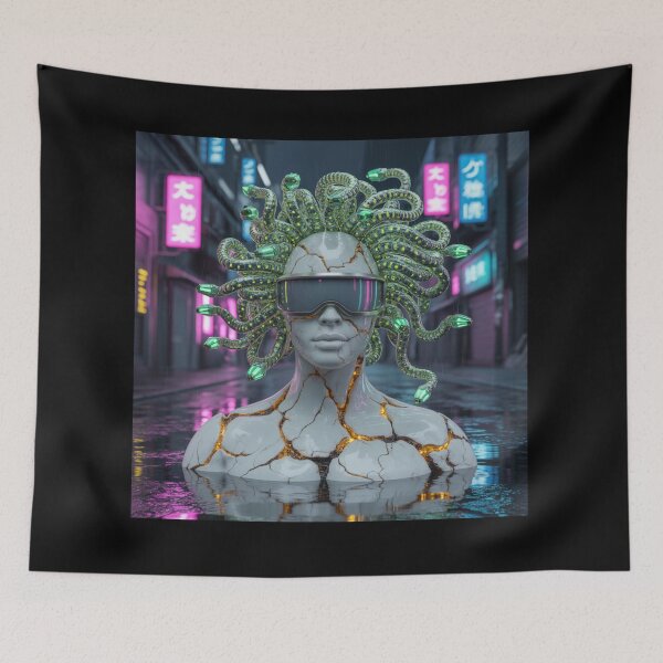 Item preview, Neon Medusa - Cyber Mythos designed and sold by THEARTCURATİON .