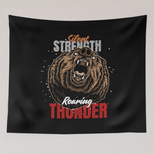 Item preview, Grizzly Bear Roaring - Silent Strength Roaring Thunder Art designed and sold by amazingcorner.