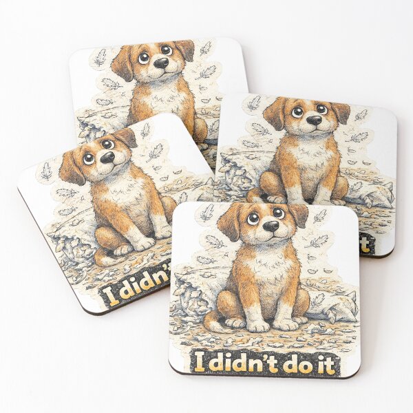 Item preview, Dog Destroyed Pillow Not Me Sticker – Funny Guilty Dog Pet Humor Art designed and sold by Felixuss.