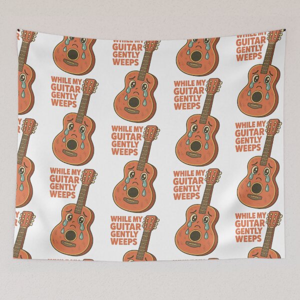 Item preview, Crying Guitar While My Guitar Gently Weeps Beatles Inspired Emotional Music Art Design designed and sold by Donsean22.