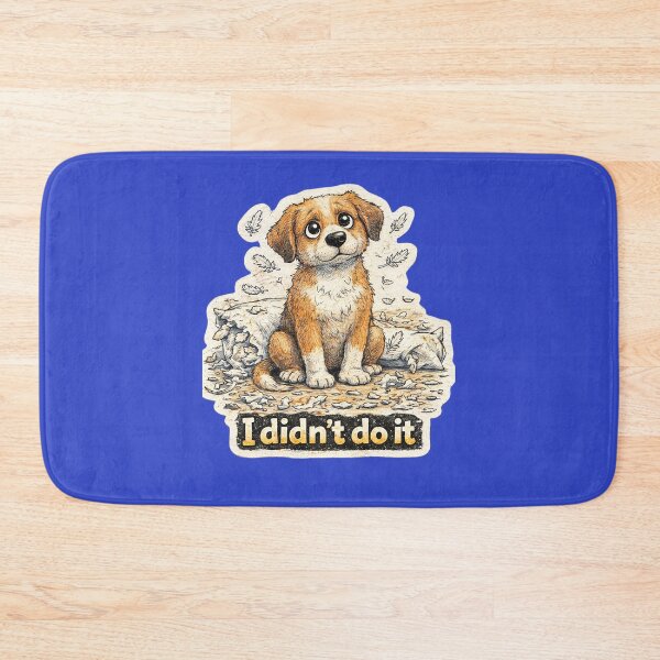 Item preview, Dog Destroyed Pillow Not Me Sticker – Funny Guilty Dog Pet Humor Art designed and sold by Felixuss.