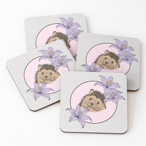 Item preview, Minimalistic hedgehog with floeers designed and sold by Pamelarts.