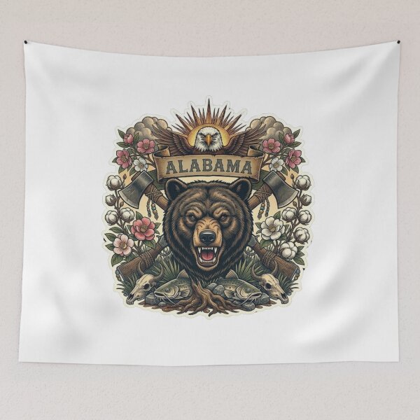 Item preview, Alabama Black Bear Neo-Traditional Tattoo Style Southern T-Shirt designed and sold by VibeStudios268.
