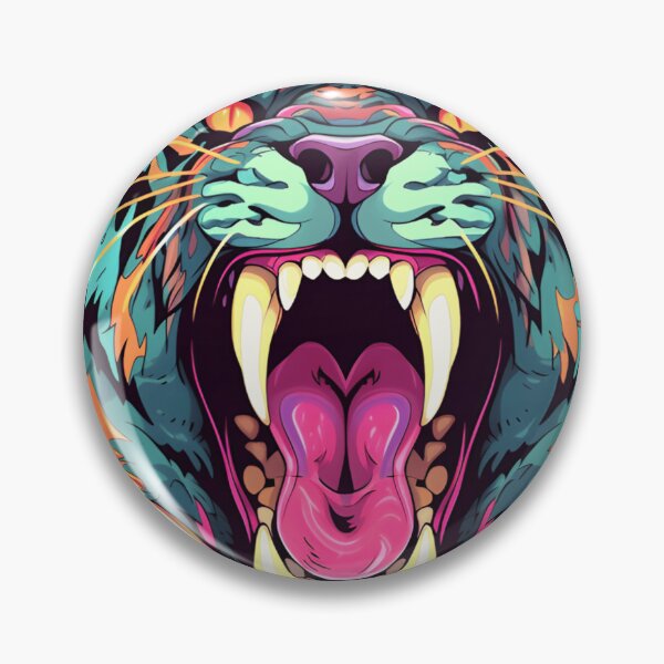 Item preview, Neon Roaring Tiger Head Fierce Wild Animal designed and sold by UrraxQe.