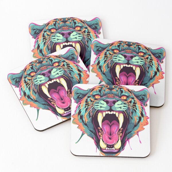 Item preview, Neon Roaring Tiger Head Fierce Wild Animal designed and sold by UrraxQe.