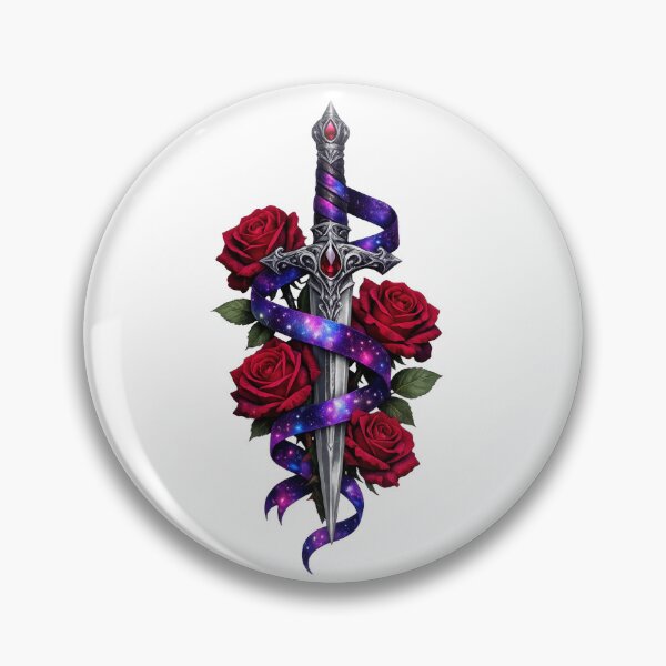 Item preview, Galaxy Ribbon Dagger with Red Roses  designed and sold by jgvisualarts.