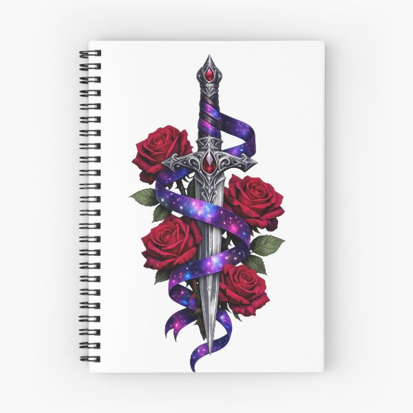 Item preview, Galaxy Ribbon Dagger with Red Roses  designed and sold by jgvisualarts.