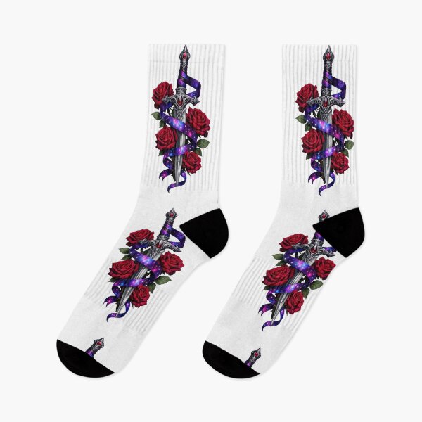 Item preview, Galaxy Ribbon Dagger with Red Roses  designed and sold by jgvisualarts.