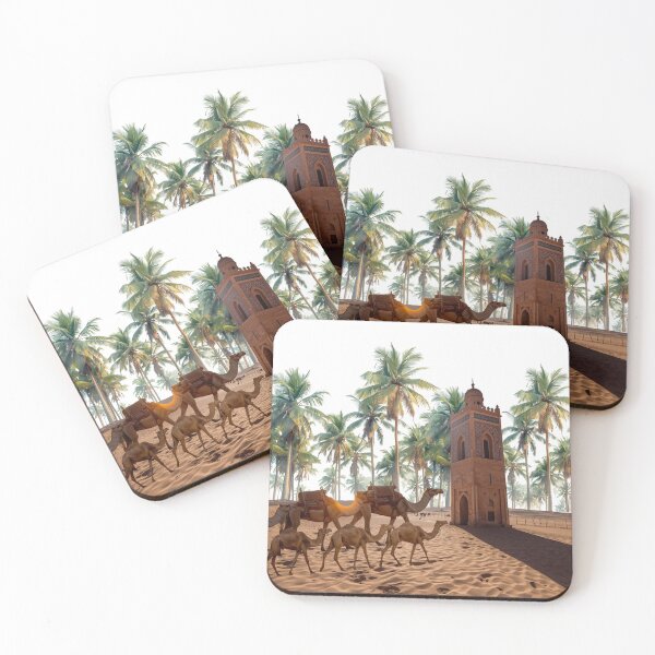 Item preview, Moroccan Desert Caravan Oasis Scene designed and sold by MoorishThistle.