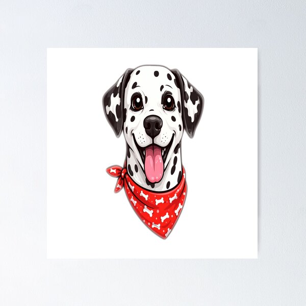 Item preview, Funny Dalmatian Dog with Red Bandana - Cute Pet Design designed and sold by CzipipitoStudio.