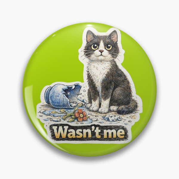 Item preview, Cat Broke Vase Wasn’t Me Sticker – Funny Guilty Cat Pet Humor Art designed and sold by Felixuss.