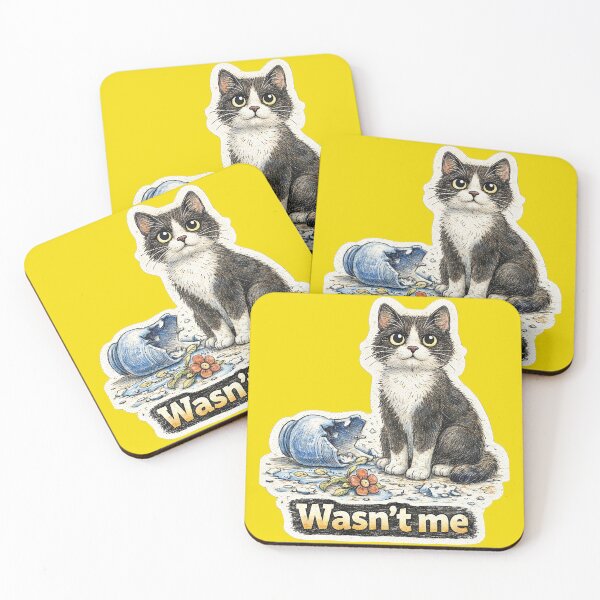 Item preview, Cat Broke Vase Wasn’t Me Sticker – Funny Guilty Cat Pet Humor Art designed and sold by Felixuss.