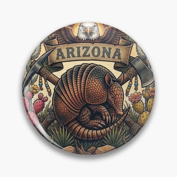 Item preview, Arizona Grand Canyon State Neo-Traditional Tattoo Armadillo T-Shirt designed and sold by VibeStudios268.