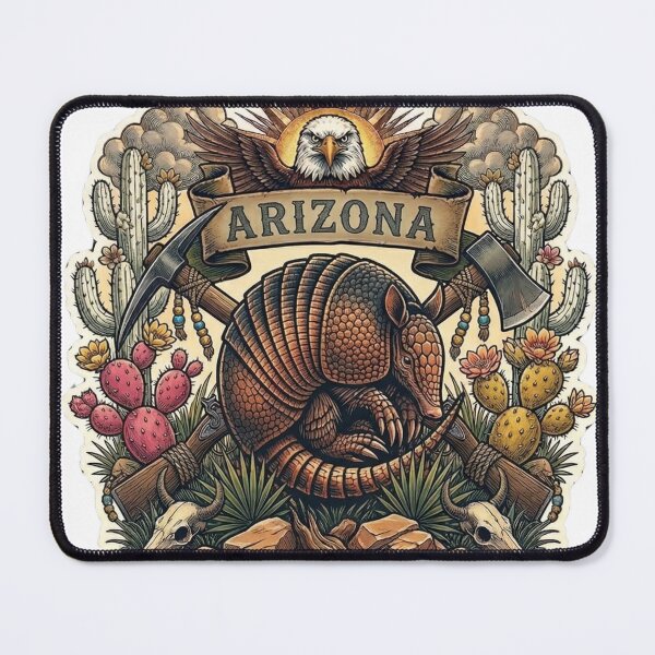 Item preview, Arizona Grand Canyon State Neo-Traditional Tattoo Armadillo T-Shirt designed and sold by VibeStudios268.