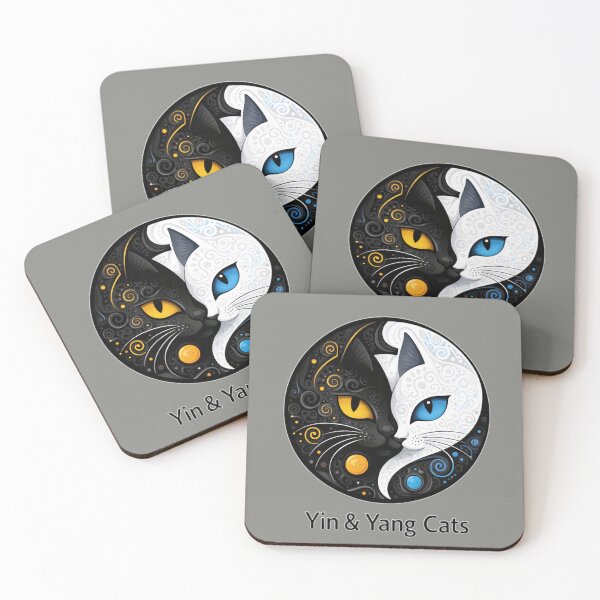 Item preview, Two Cats minimalist Yin and Yang art designed and sold by Natart1004.