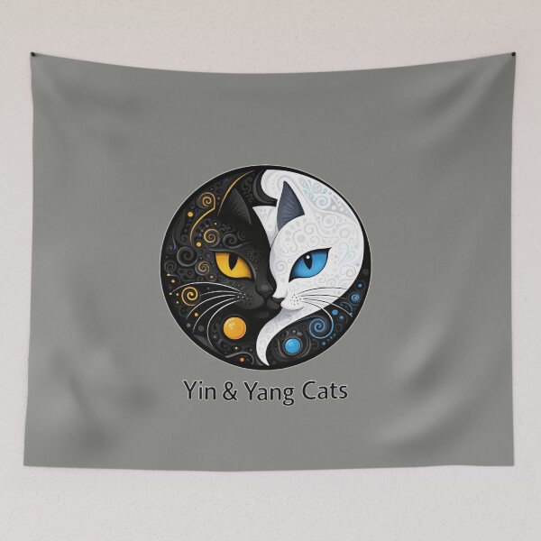 Item preview, Two Cats minimalist Yin and Yang art designed and sold by Natart1004.