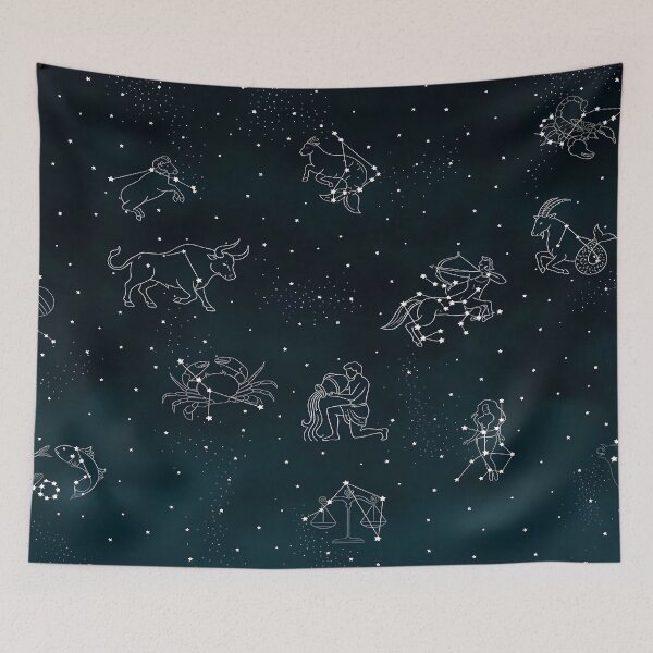 Item preview, Midnight Zodiac Constellations & Celestial Star Map Blanket designed and sold by stylishsketcher.